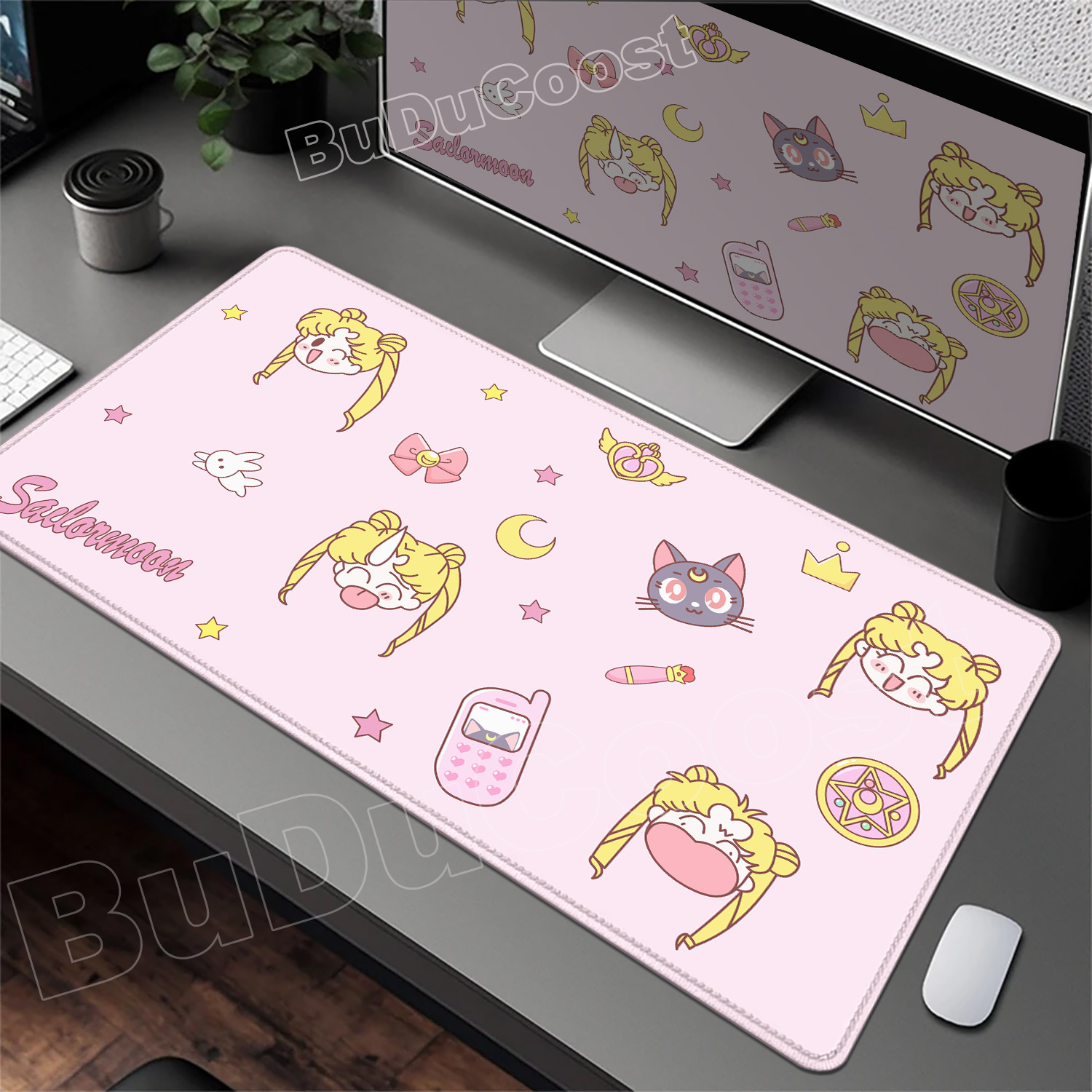 Gaming Accessories Pink - Mooie roze bureau-onderlegger Anime Sailor Moon