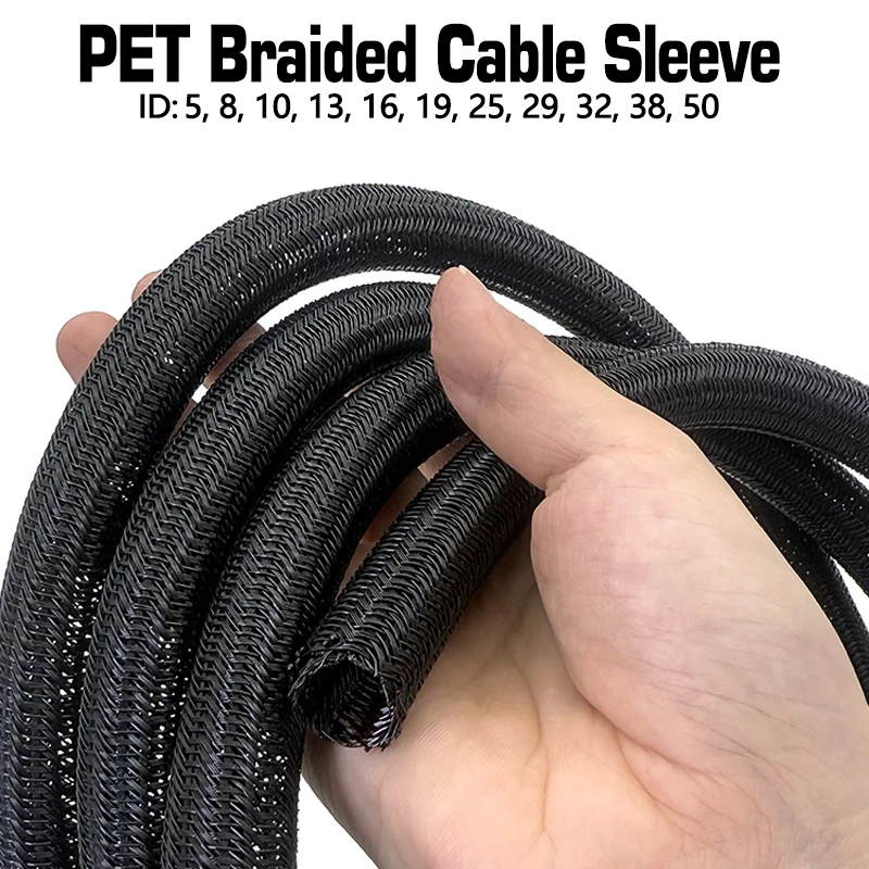 Cable Sleeve Braided - 2M/5M Kabelmof ID 5-50mm Zelfsluitende PET