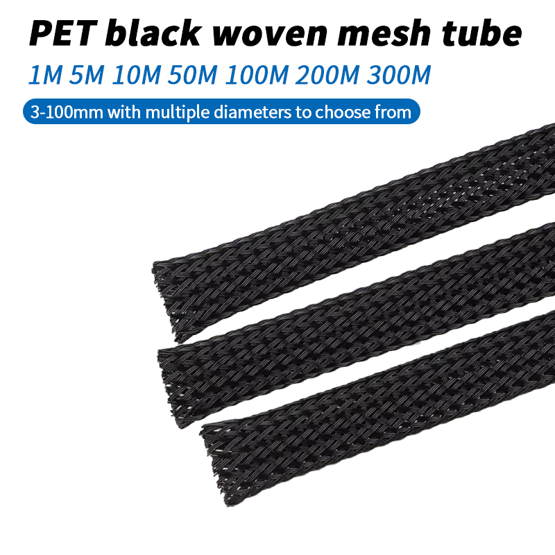Cable Sleeve Braided - Zwart nylon gevlochten kabelhuls 3 mm