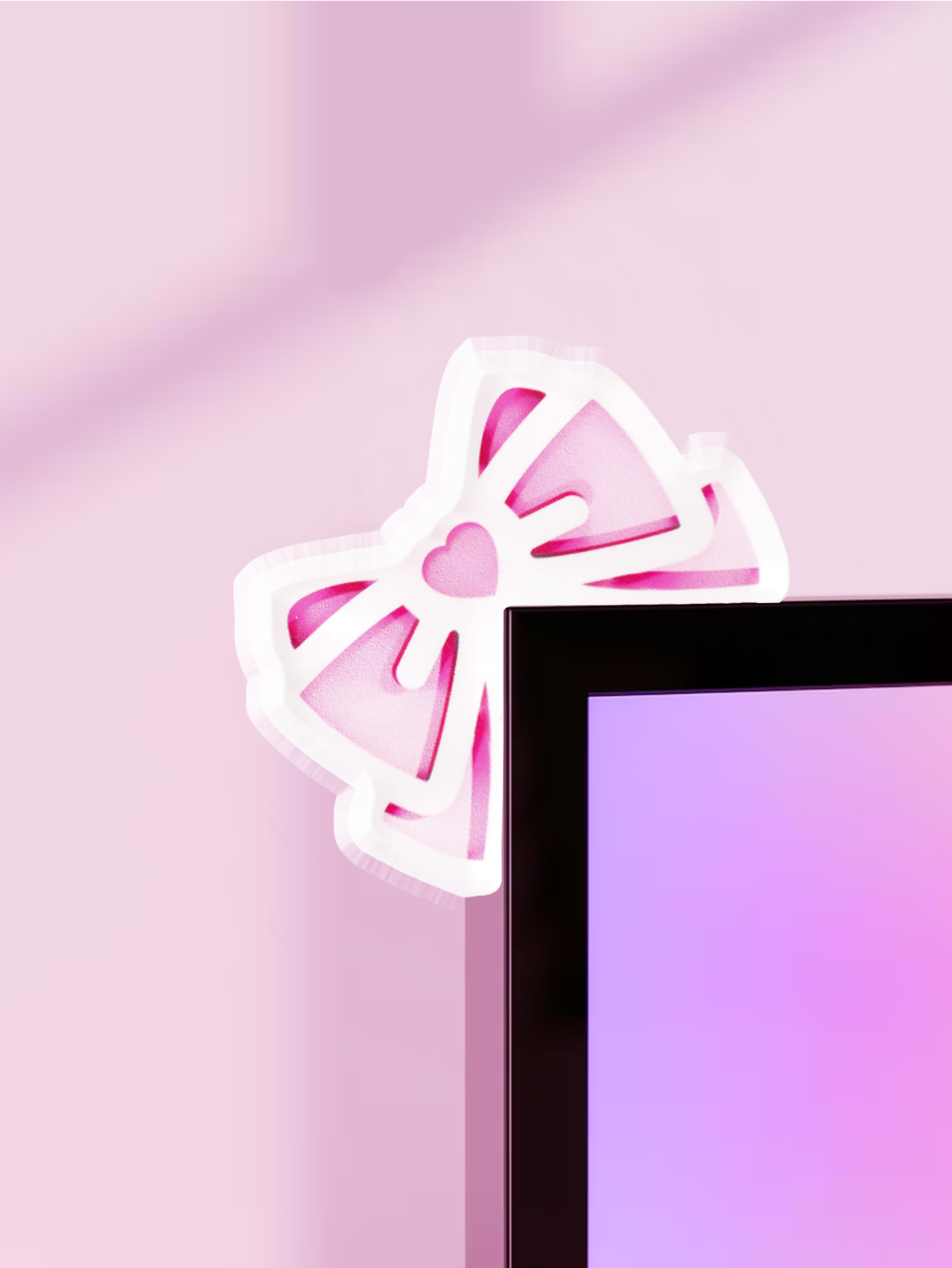 Gaming Accessories Pink - Kawaii Bow Monitor Decor Roze Acryl
