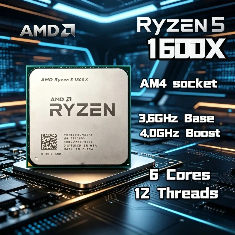 Amd Cpu Ryzen 5 - AMD Ryzen 5 1600X Origineel en