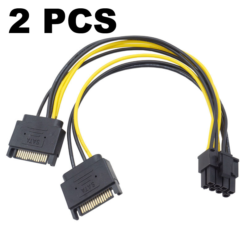 2 stuks dual sata 15pin naar 8 - Pcie Extension Cable recensie en prijs