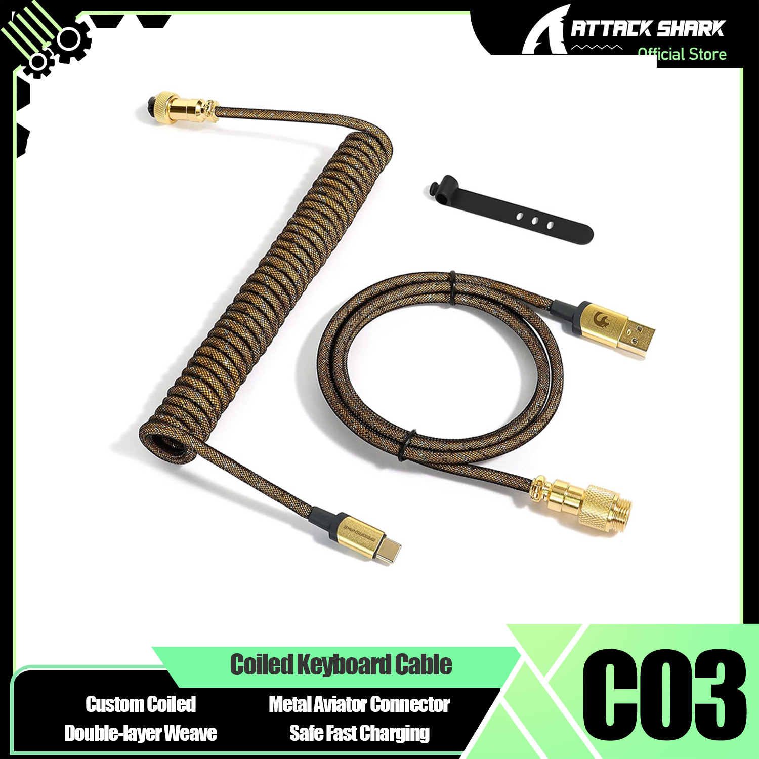 ATTACK SHARK * MAMBASNAKE C03  - Cable Sleeve Braided recensie en prijs